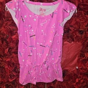 Circo Pink Shirt with Star and Line Patterns Size 6/6X